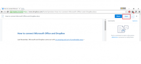 using dropbox with office 365