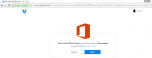 using dropbox with office 365