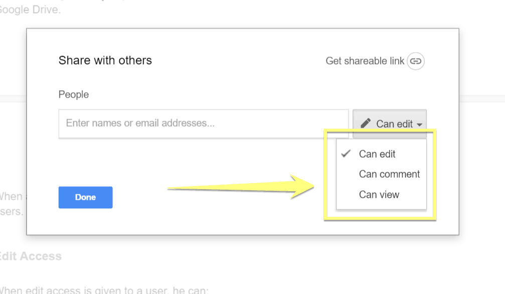 how to share google drive access