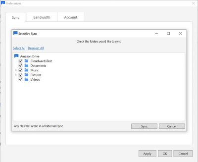 does the amazon drive desktop automatically sync