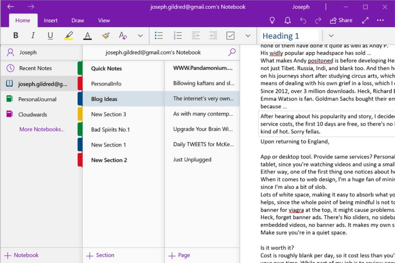 migrating evernote onenote out of storage space