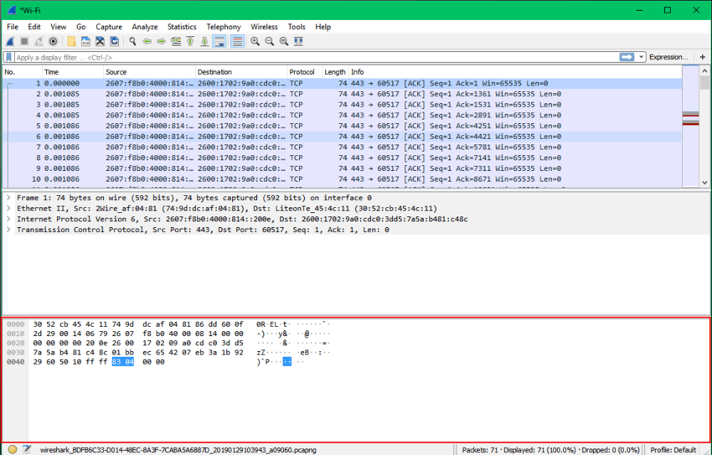 wireshark filter by application