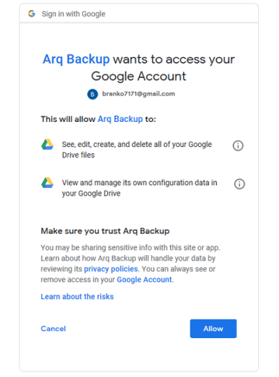 arq backup review