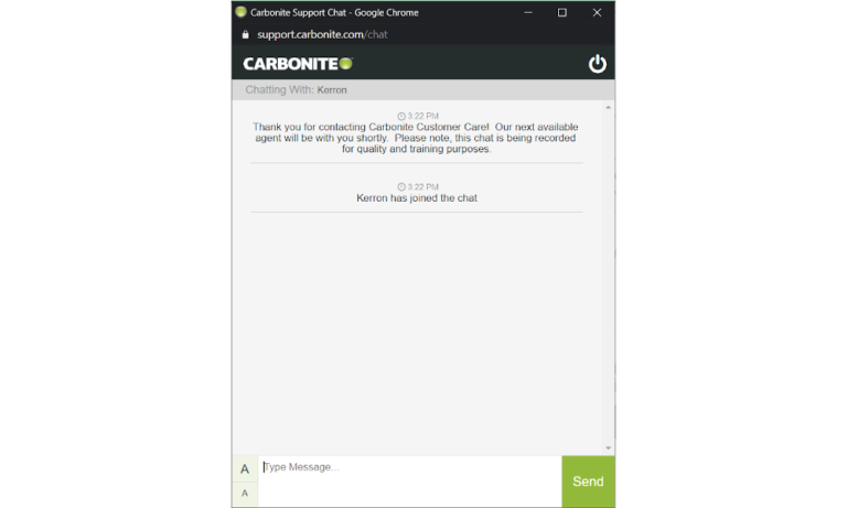 carbonite support for xp