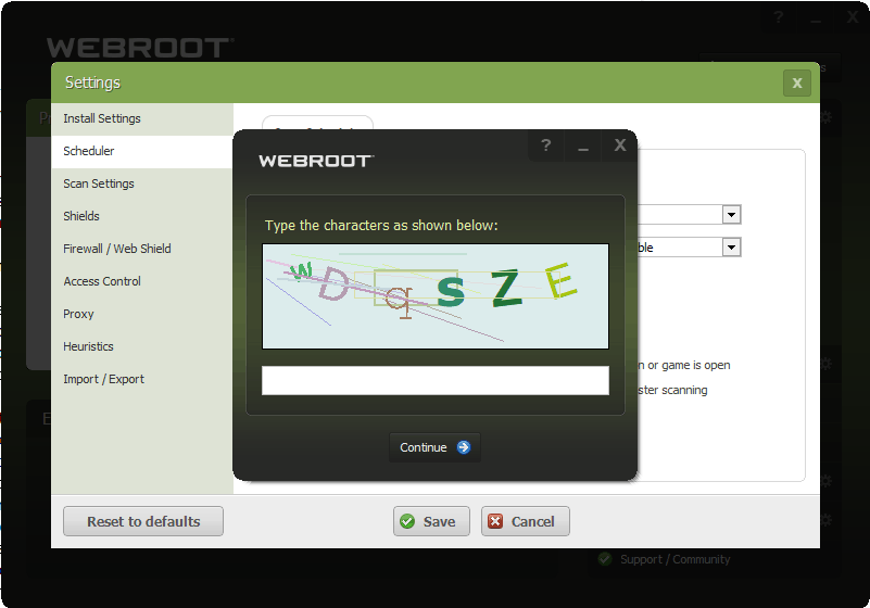 webroot keycode not working