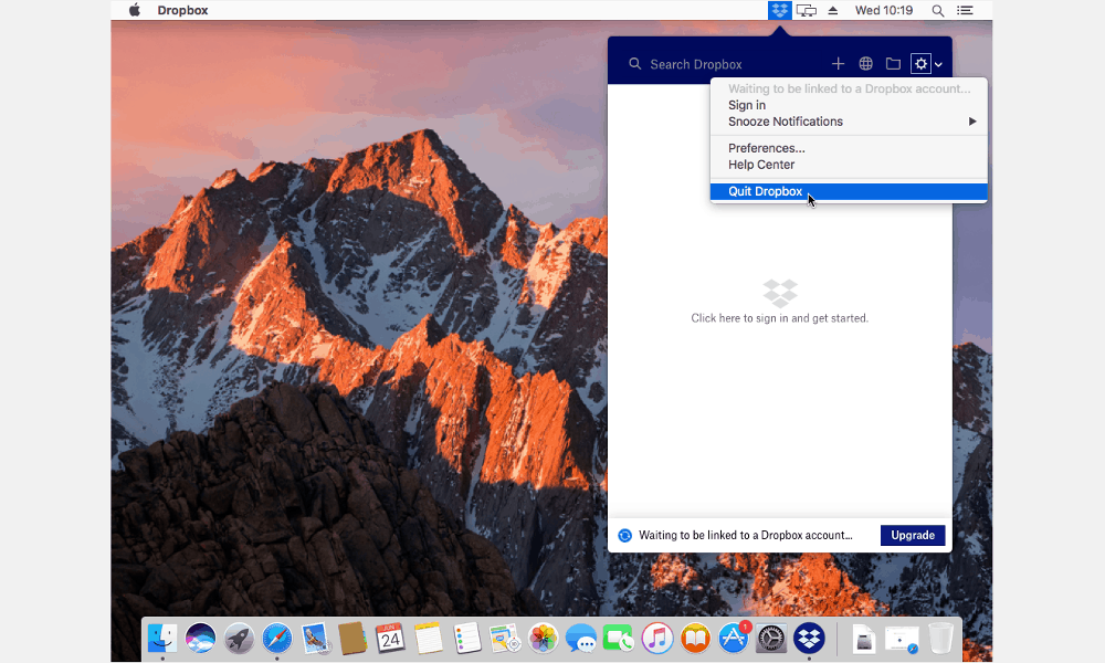 remove dropbox app from mac