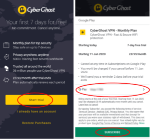 cyberghost free 24 hour trial
