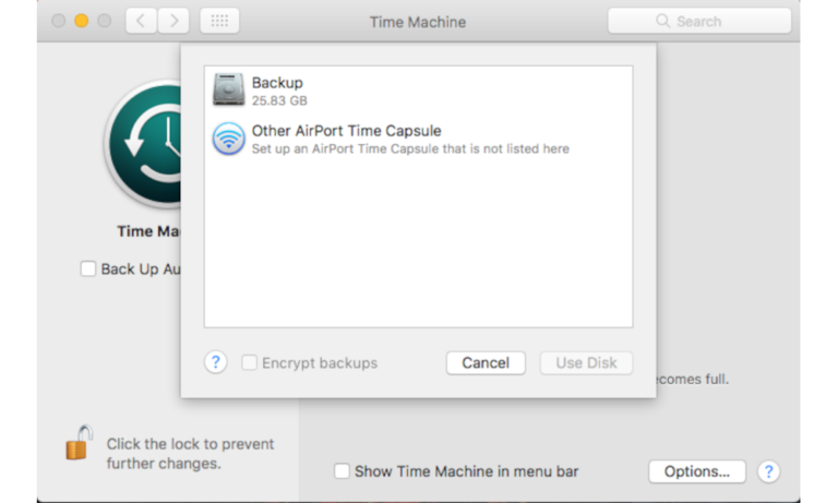 backup mac to icloud time machine