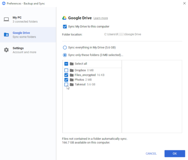 sync google drive with pc
