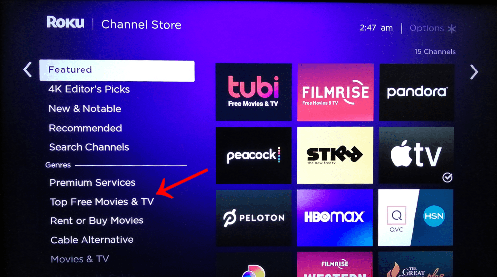 roku apps to watch free movies