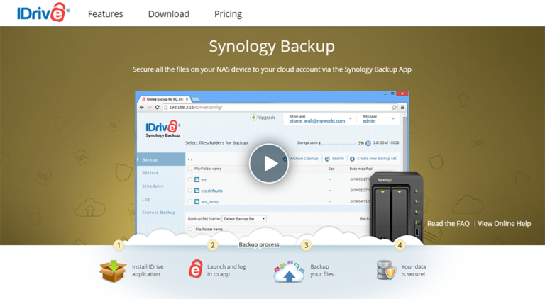 schedule synology cloud station backup