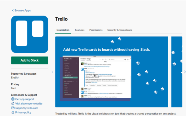 trello slack integration free