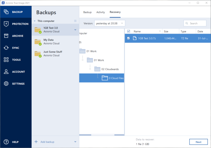 acronis backup and restore