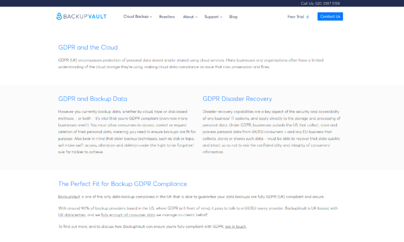 backupvault gdpr