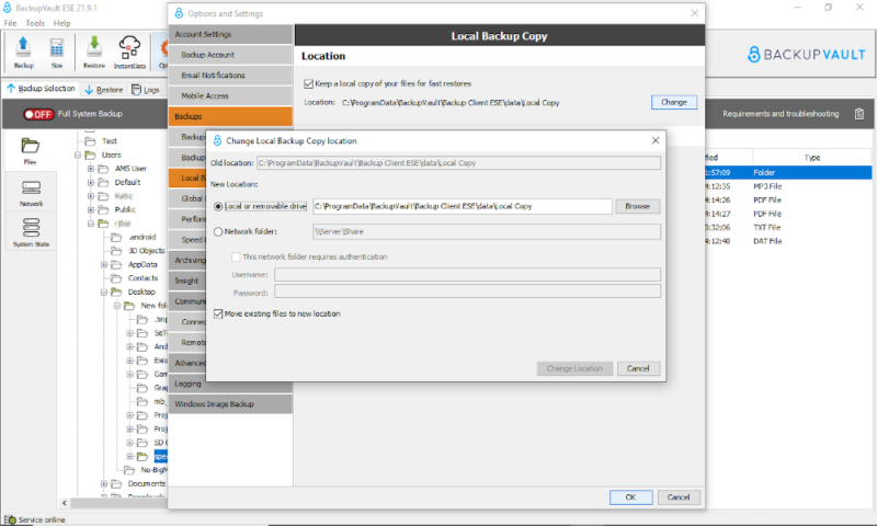 backupvault hybrid backup