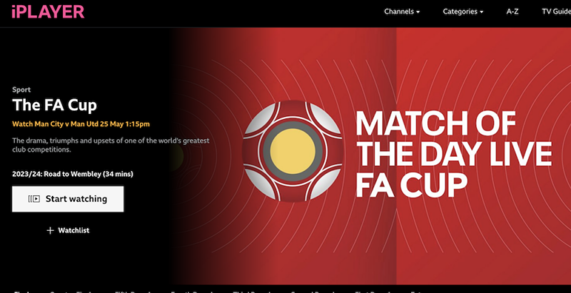 how to watch fa cup final bbc iplayer