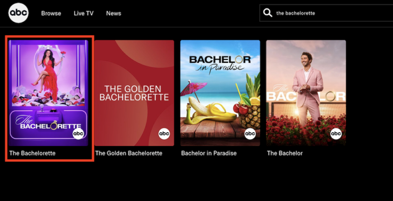 stream the bachelorette on abc