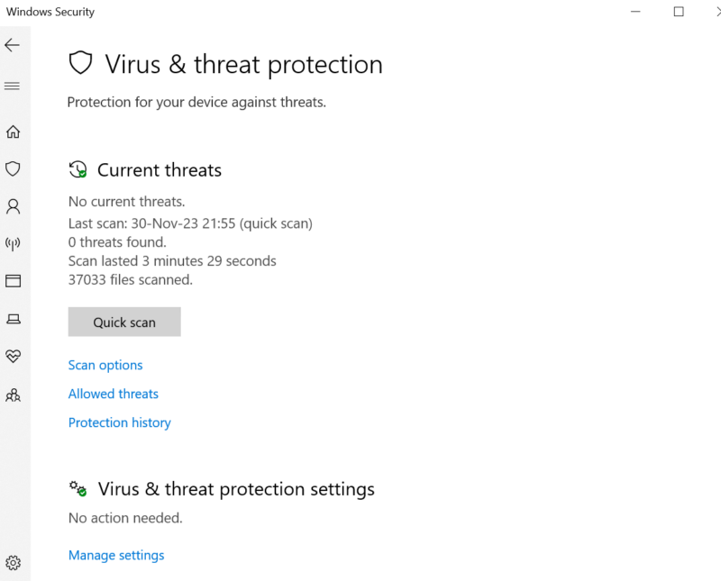 Windows security antivirus