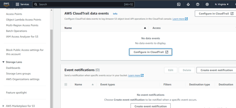 enable monitoring using cloudtrail