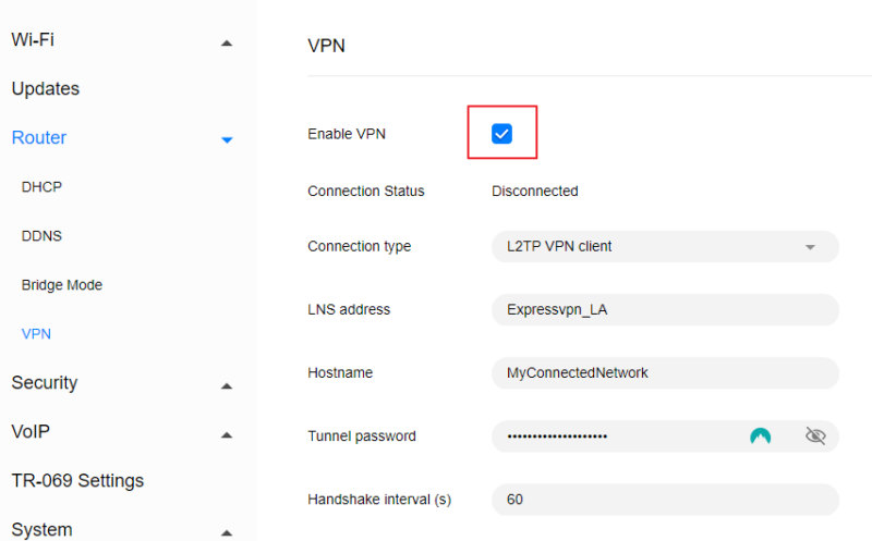 turning vpn connection off