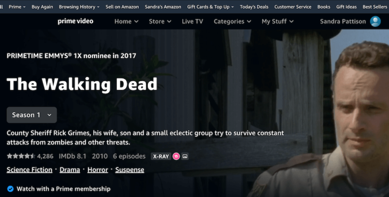 how to watch the walking dead amazon prime video