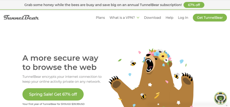 tunnelbear homepage