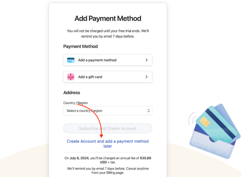 1password add payment method
