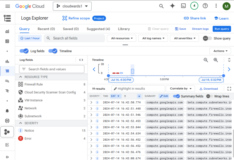 google cloud logging