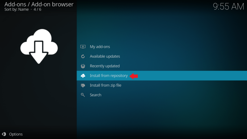 kodi installfromrepo