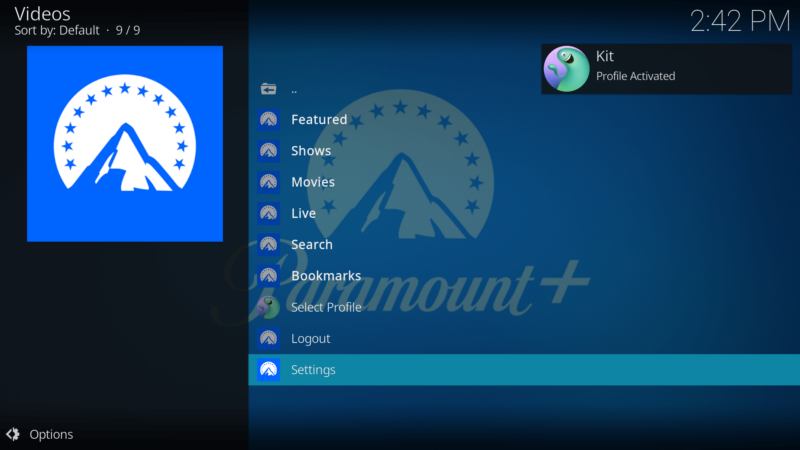 kodi paramount+