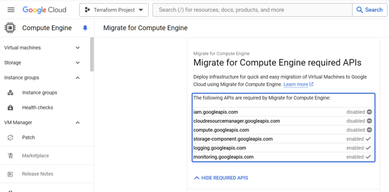 migrate for compute engine