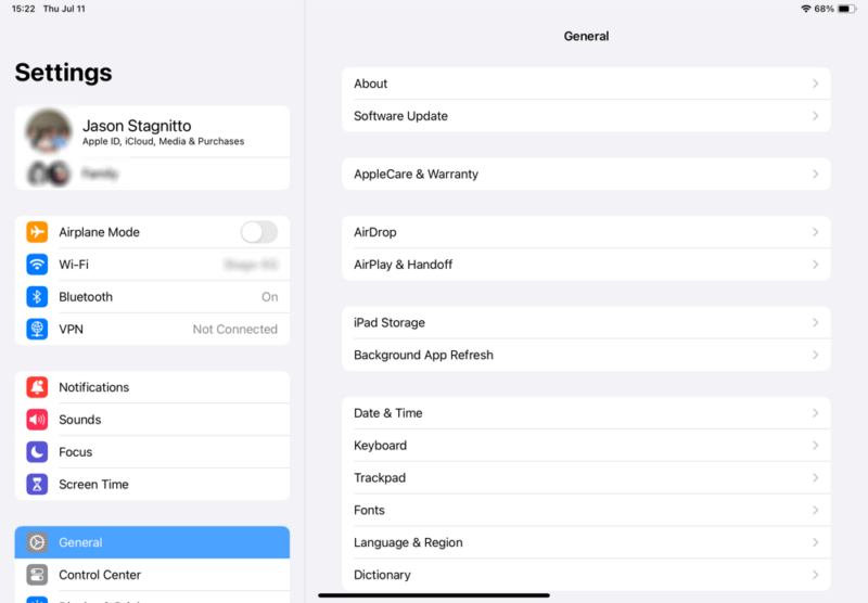 settings icloud