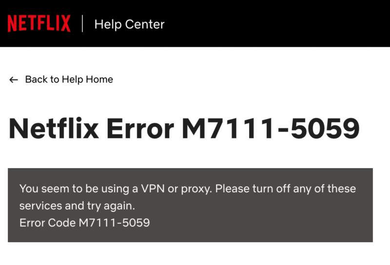 Netflix Error M7111-5059