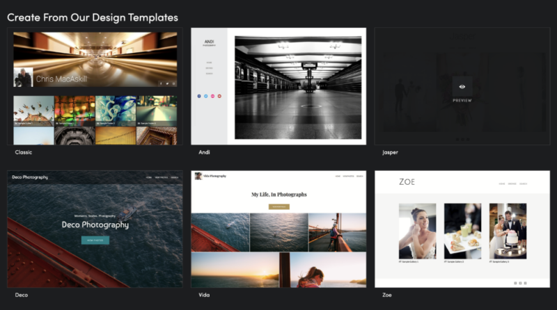 Smugmug website templates