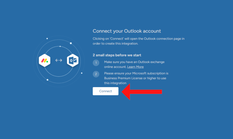 connect monday outlook accounts