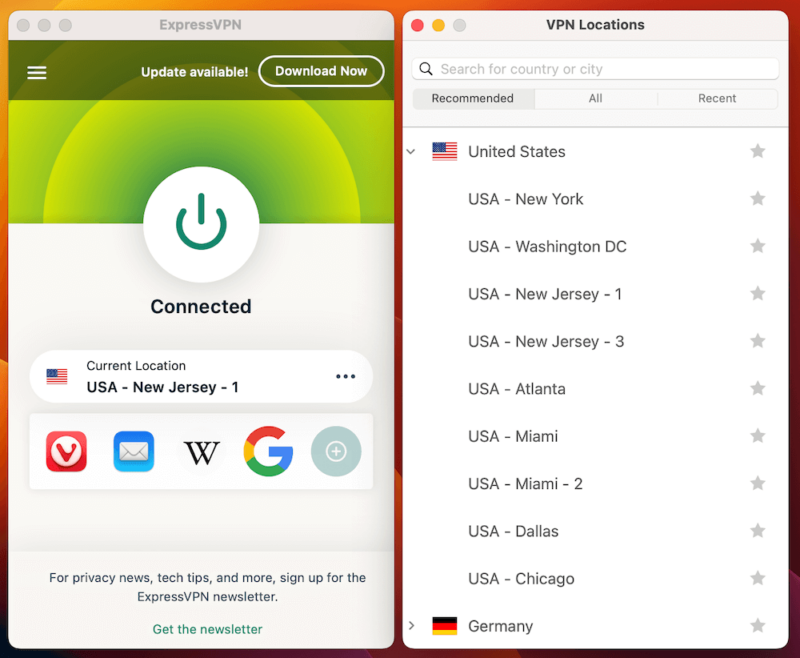 expressvpn connected us