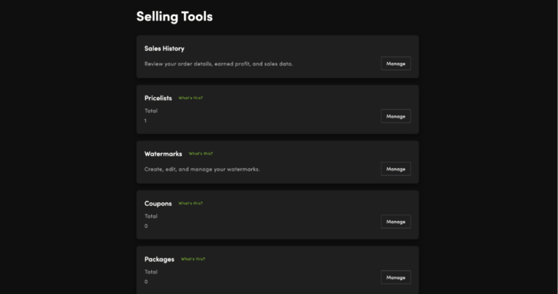 smugmug selling tools