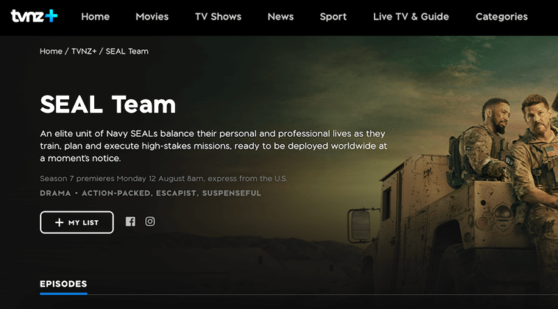 where to watch seal team tvnz