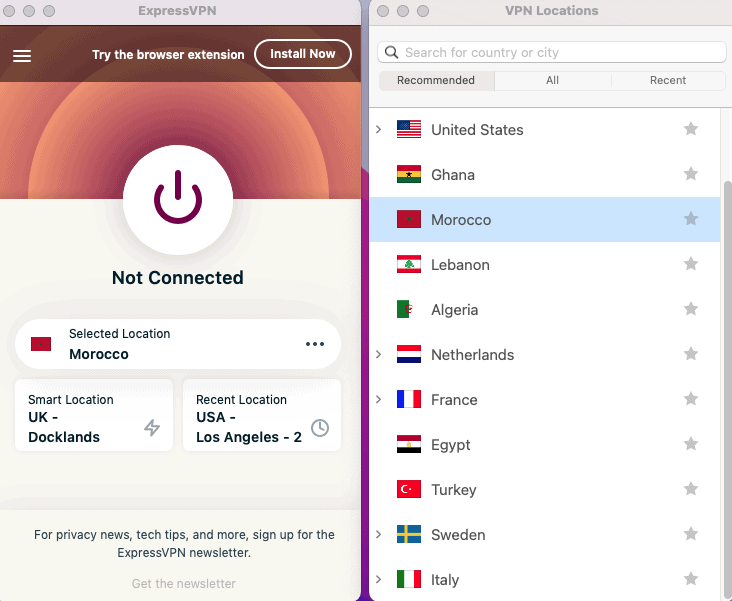 ExpressVPN Morocco Server