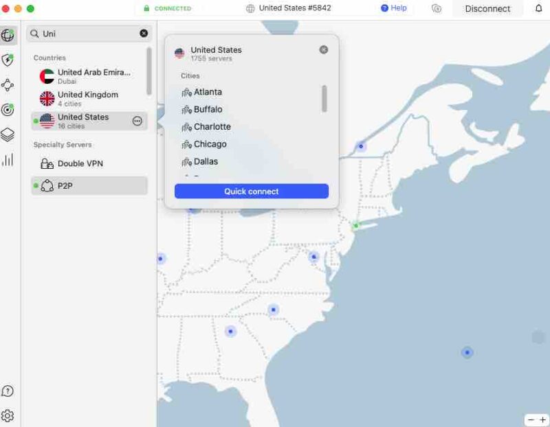 NordVPN US server 2024