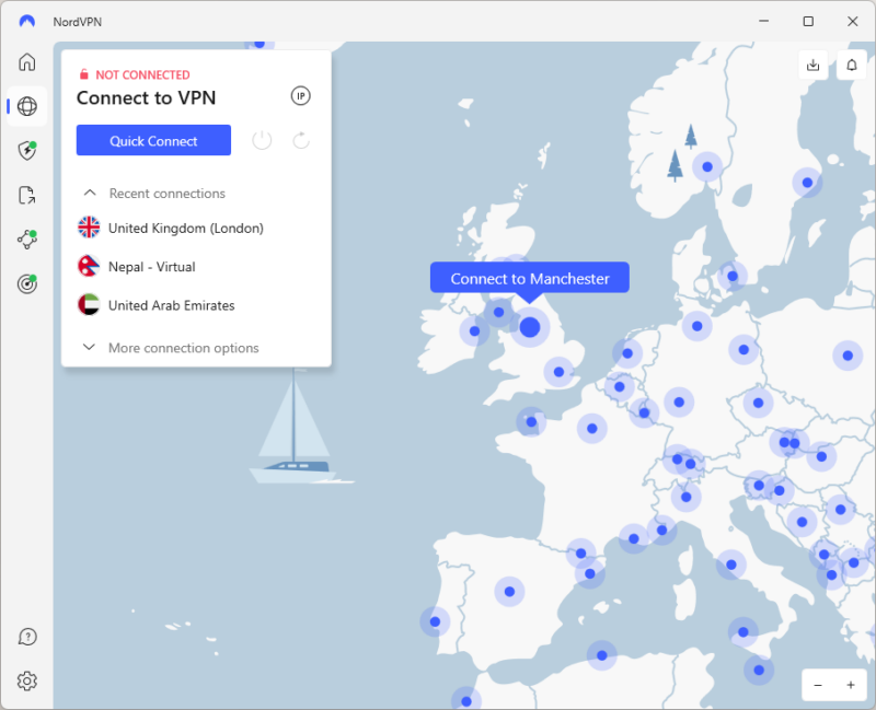 NordVPn connecting to manchester