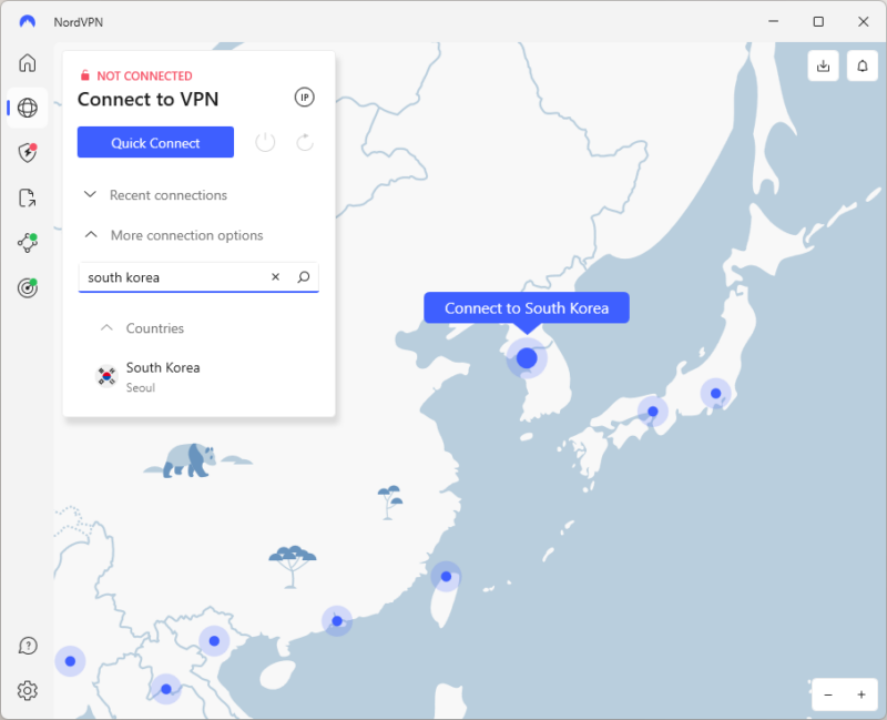 nordvpn connecting to south korea