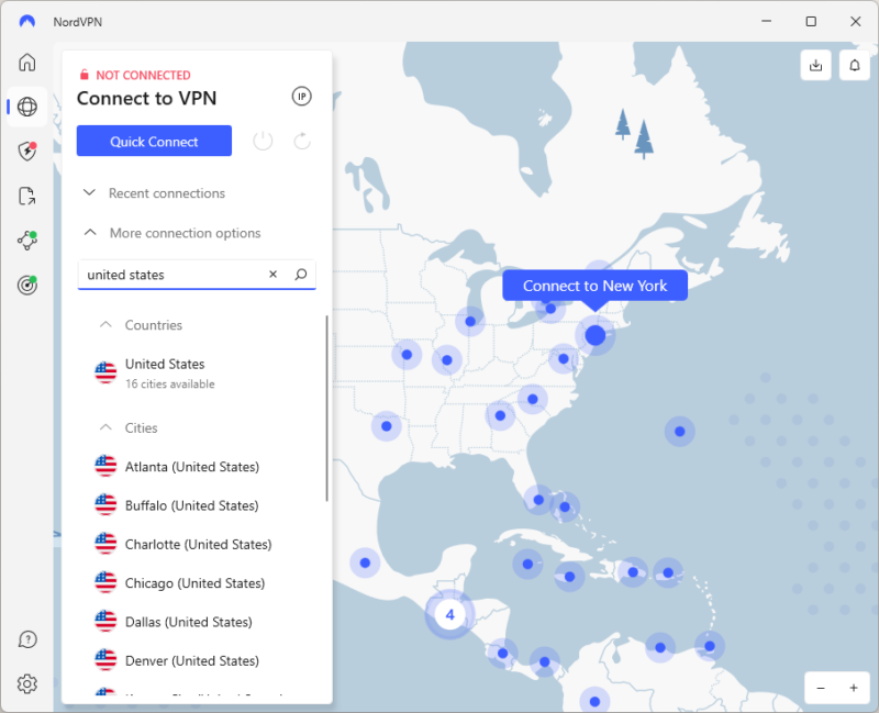 NordVPN connecting to USA