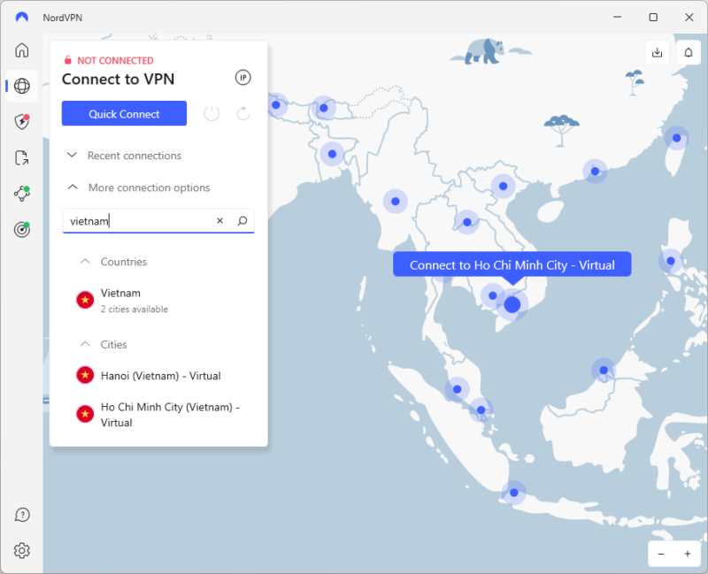 nordvpn connecting to vietnam