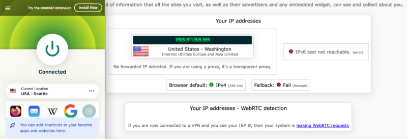 expressvpn dns leak test