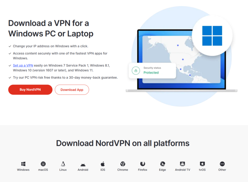 nordvpn app download page