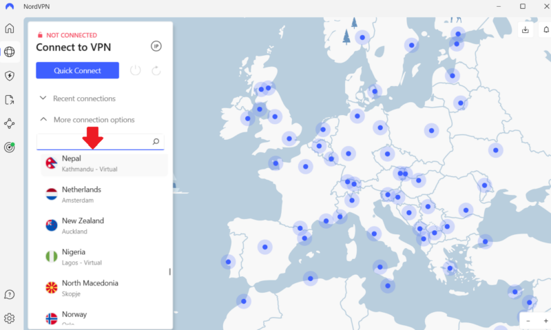 nordvpn connect nepal