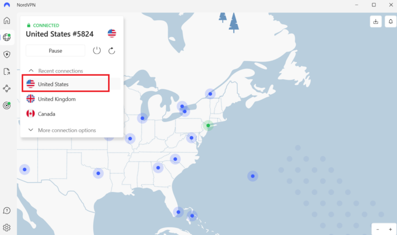 nordvpn us server