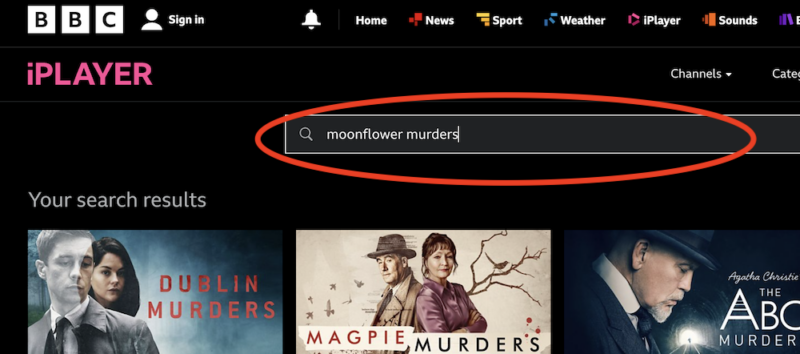 where to watch moonflower murders bbc iplayer