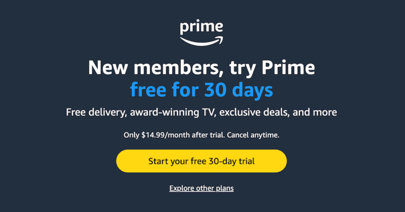 amazon prime free trial